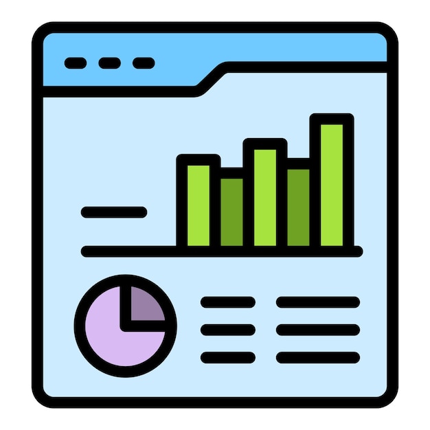 Customer analytics icon outline vector Market data Client analysis color flat