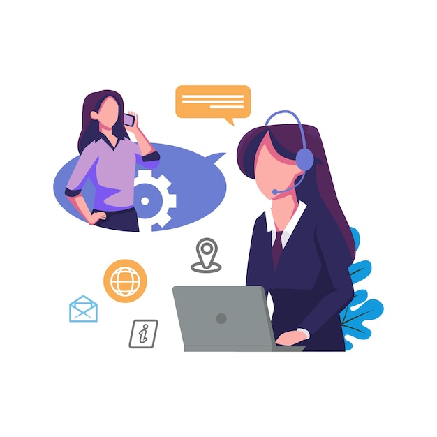 Vector customer care flat style illustration vector design