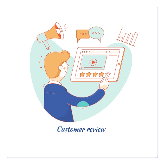 Customer experience and online review concept