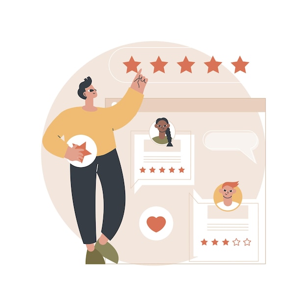 Vettore illustrazione del concetto astratto di feedback dei clienti