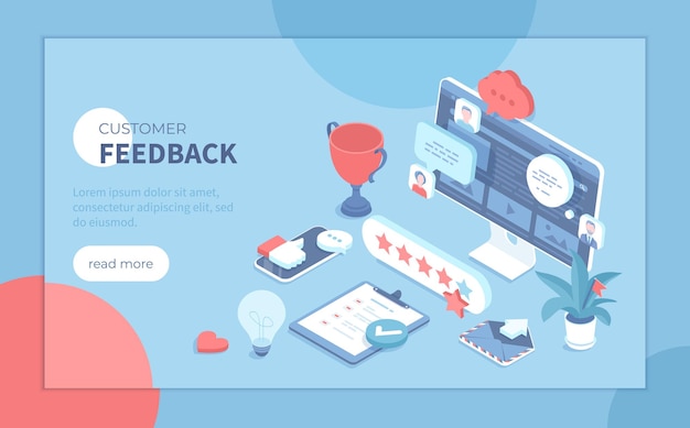 customer feedback five star feedback site rating highranking concept different reviews and comm