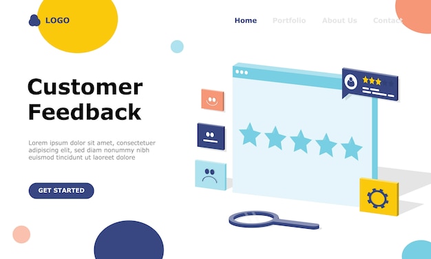 Customer Feedback Illustration Concept landing page