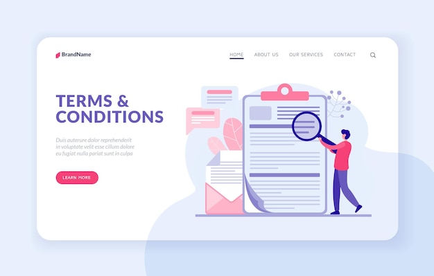 Customer feedback landing page website banner vector template