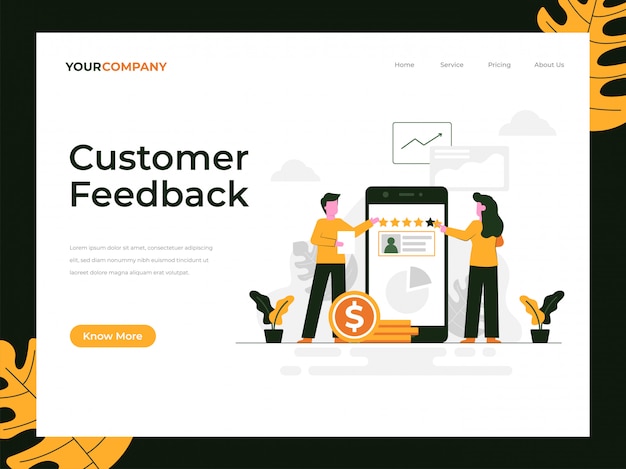 顧客フィードバックのランディングページ