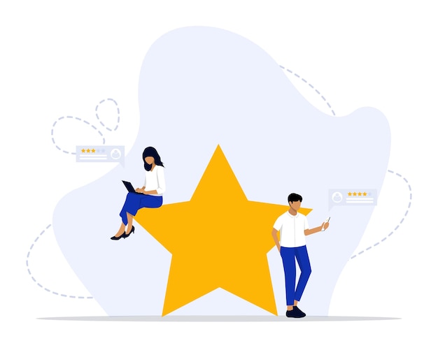 Customer feedback stars rating concept illustration