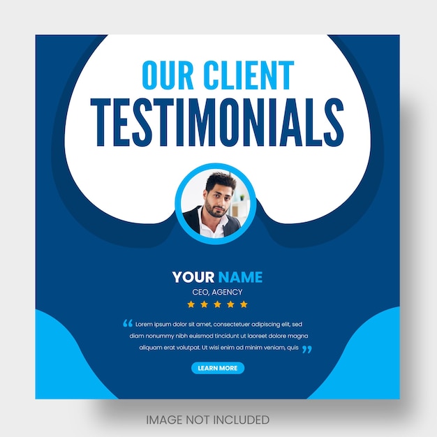 Customer feedback testimonial for client testimonials social media post web banner template