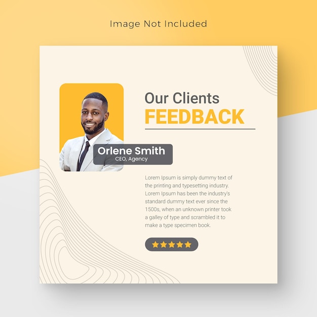 Customer feedback testimonial Instagram Post and social media post banner design template