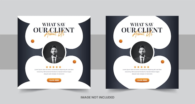 Customer feedback testimonial instagram post and social media post banner design