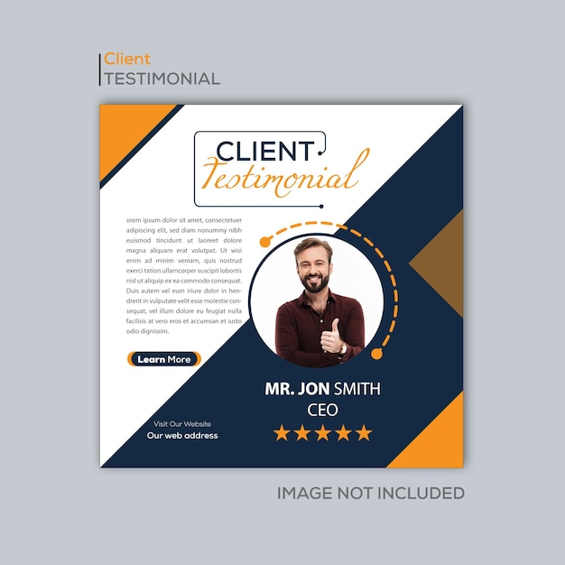 Customer Feedback Testimonial Social Media Post Web Banner Template