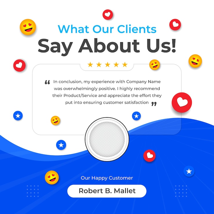 Vector customer feedback testimonial social media post web banner template