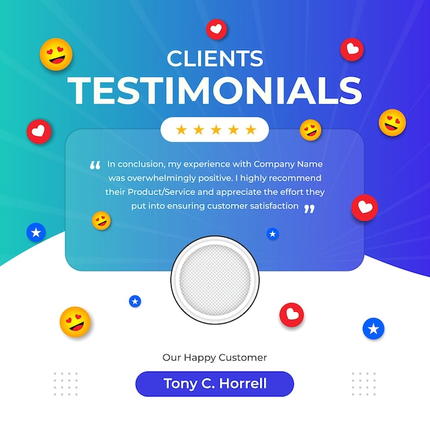 Customer feedback testimonial social media post web banner template
