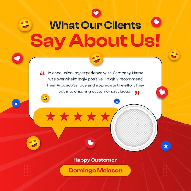 Customer feedback testimonial social media post web banner template
