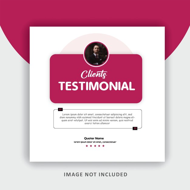 Customer feedback testimonial social media post web banner template