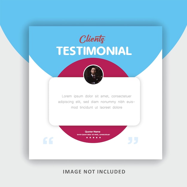 Customer feedback testimonial social media post web banner template