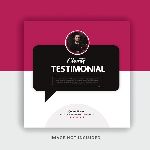Customer feedback testimonial social media post web banner template