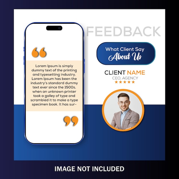 Customer feedback testimonial social media post