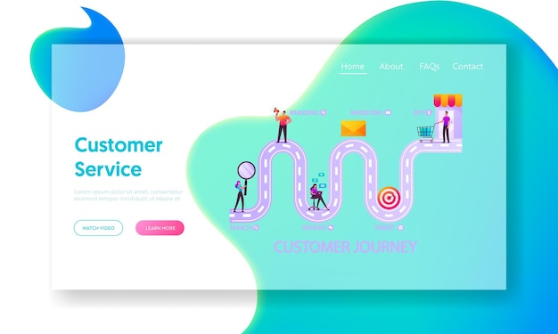 Customer Journey Road Landing Page Template.