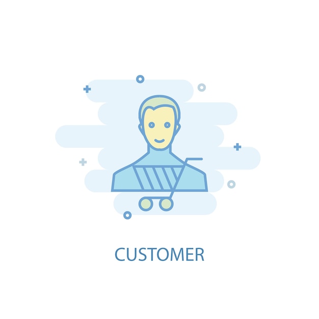 Vector customer line concept. simple line icon, colored illustration. customer symbol flat design. can be used for ui/ux