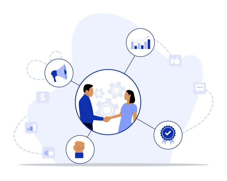 Vector customer relationship management concept illustration