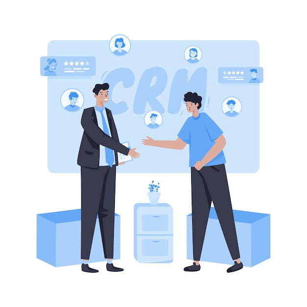 Vector customer relationship management flat illustration