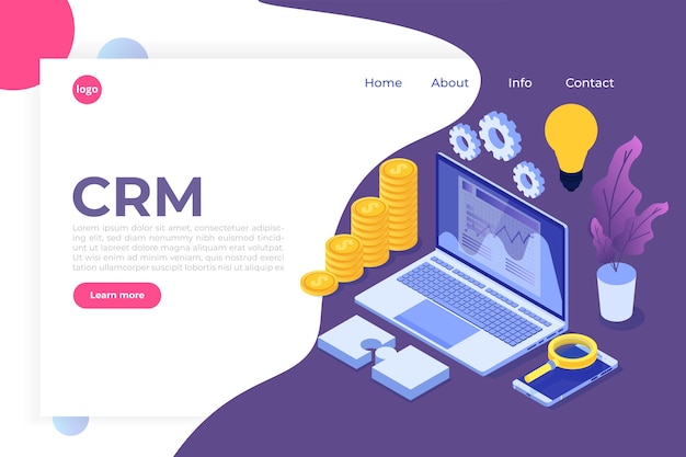 Vector customer relationship management isometric concept