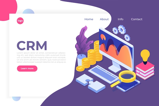 Vector customer relationship management isometric concept