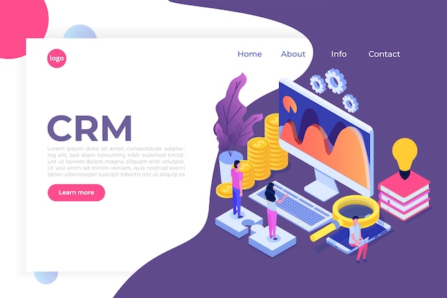 Vector customer relationship management isometric concept