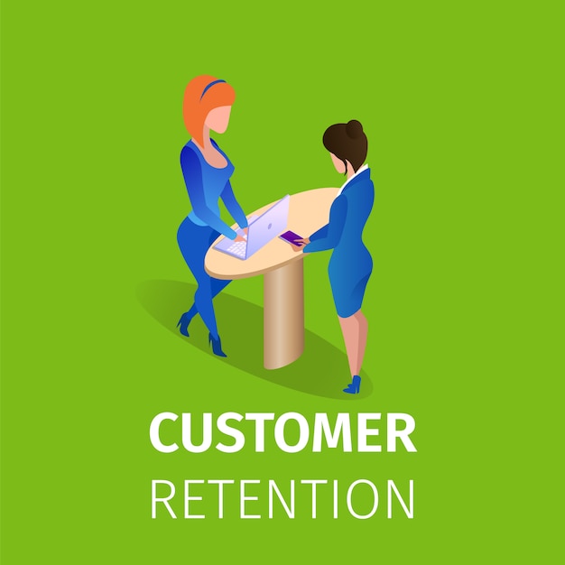 Vector customer retention square banner. relationship