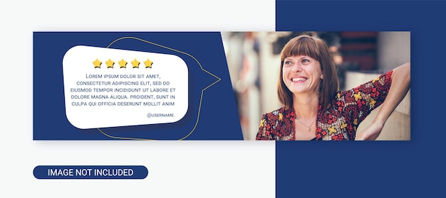 Vector customer review banner with image