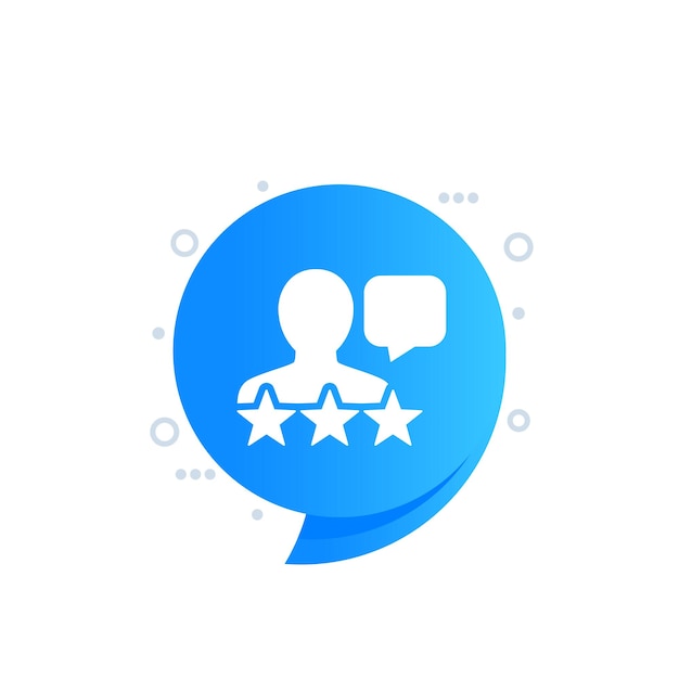 Commento della recensione del cliente e icona del vettore di feedback