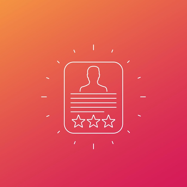 Customer review, feedback vector line icon