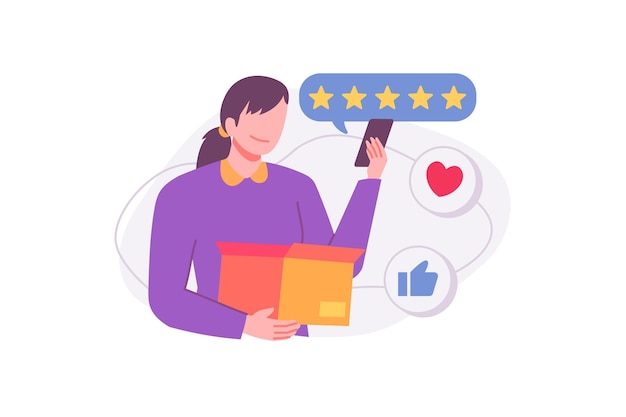 Vector customer review illustration