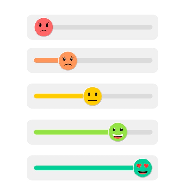 Recensioni dei clienti. risposta. scala di valutazione. emoticons.