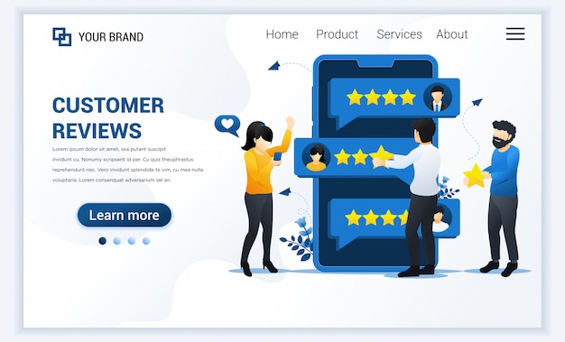 Customer reviews landing page