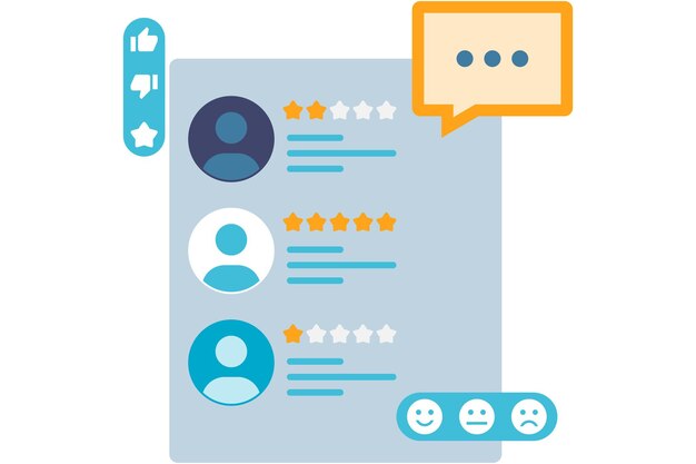 Customer reviews with star indicators
