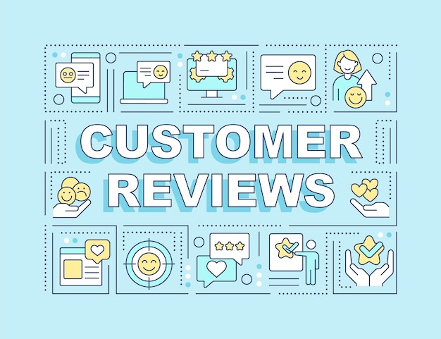 Customer reviews word concepts blue banner