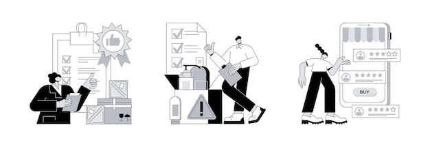 customer satisfaction abstract concept vector illustrations