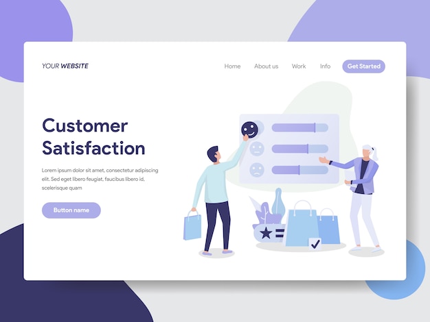 Vector customer satisfaction illustration for website page