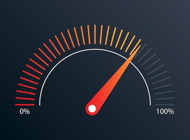 Customer satisfaction meter icon in flat style Gauge level vector illustration on isolated background Speedometer sign business concept