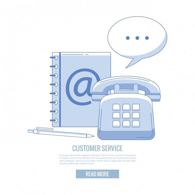 Vector customer service banner