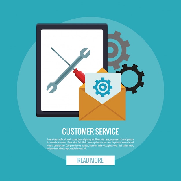 Vector customer service banner