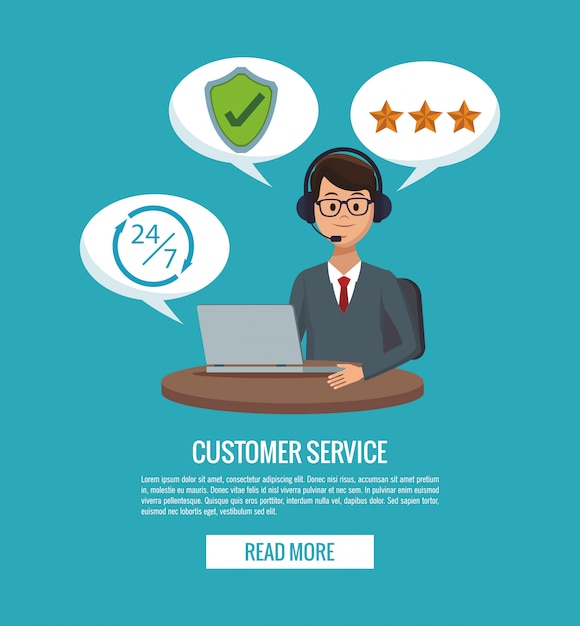 Vector customer service banner