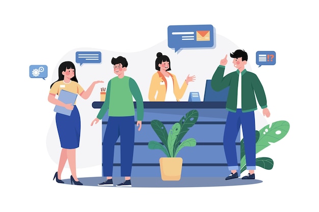 Customer service flat illustration concept on white background