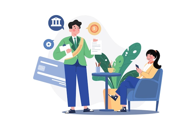 Customer Service flat illustration concept on white background