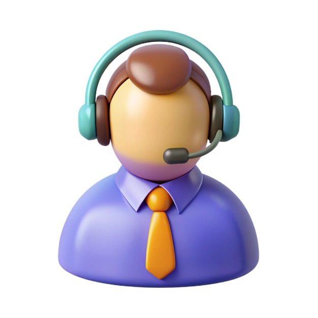 Vector customer service icon 3d render