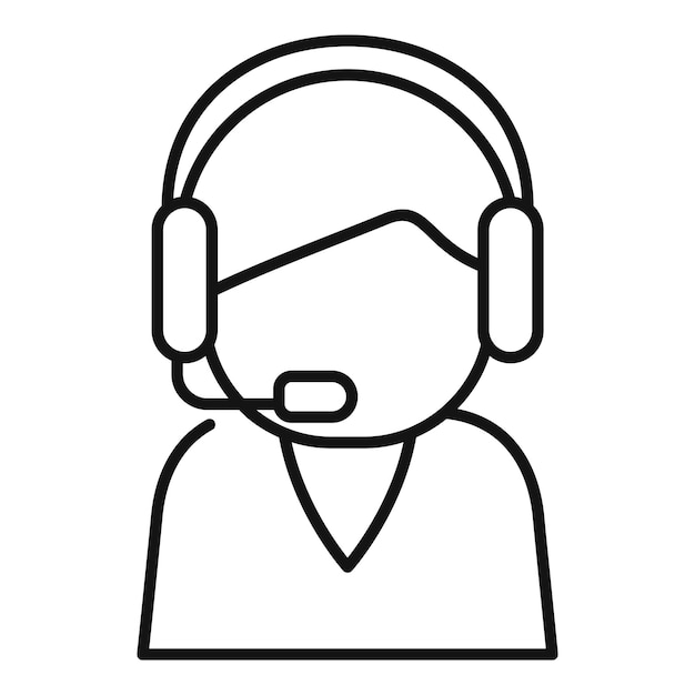 Customer service icon with headset