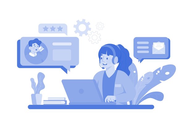 Customer service illustration concept on a white background