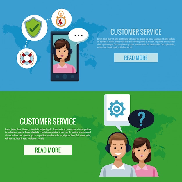 Vector customer service infographic