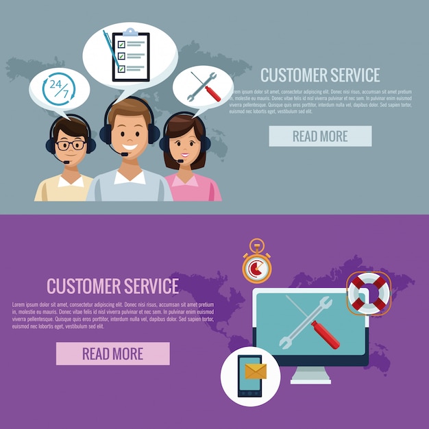 Vector customer service infographic