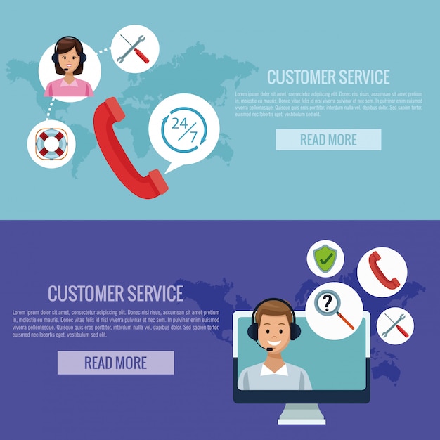 Vector customer service infographic